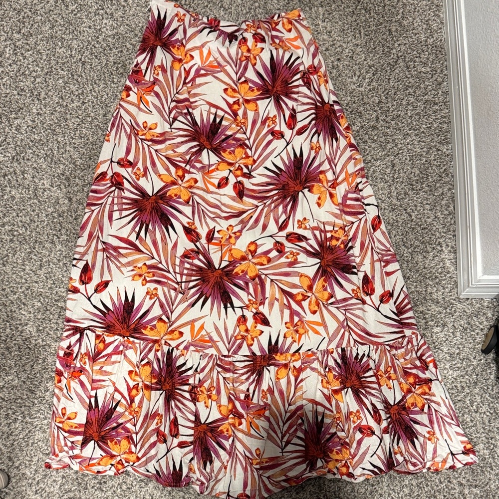 Lulu's Tropical Floral Maxi Skirt